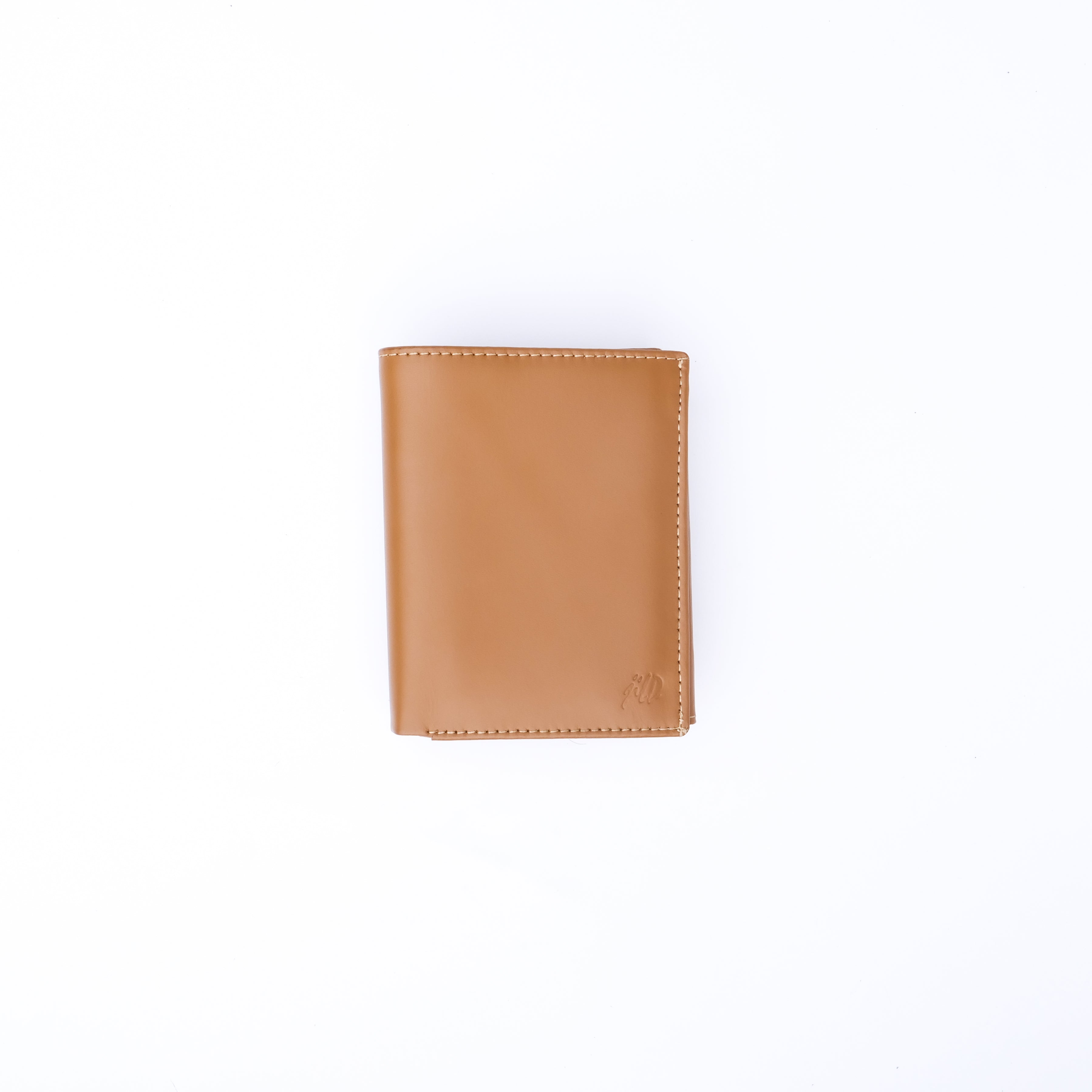 Compact Leather Wallet-Camel