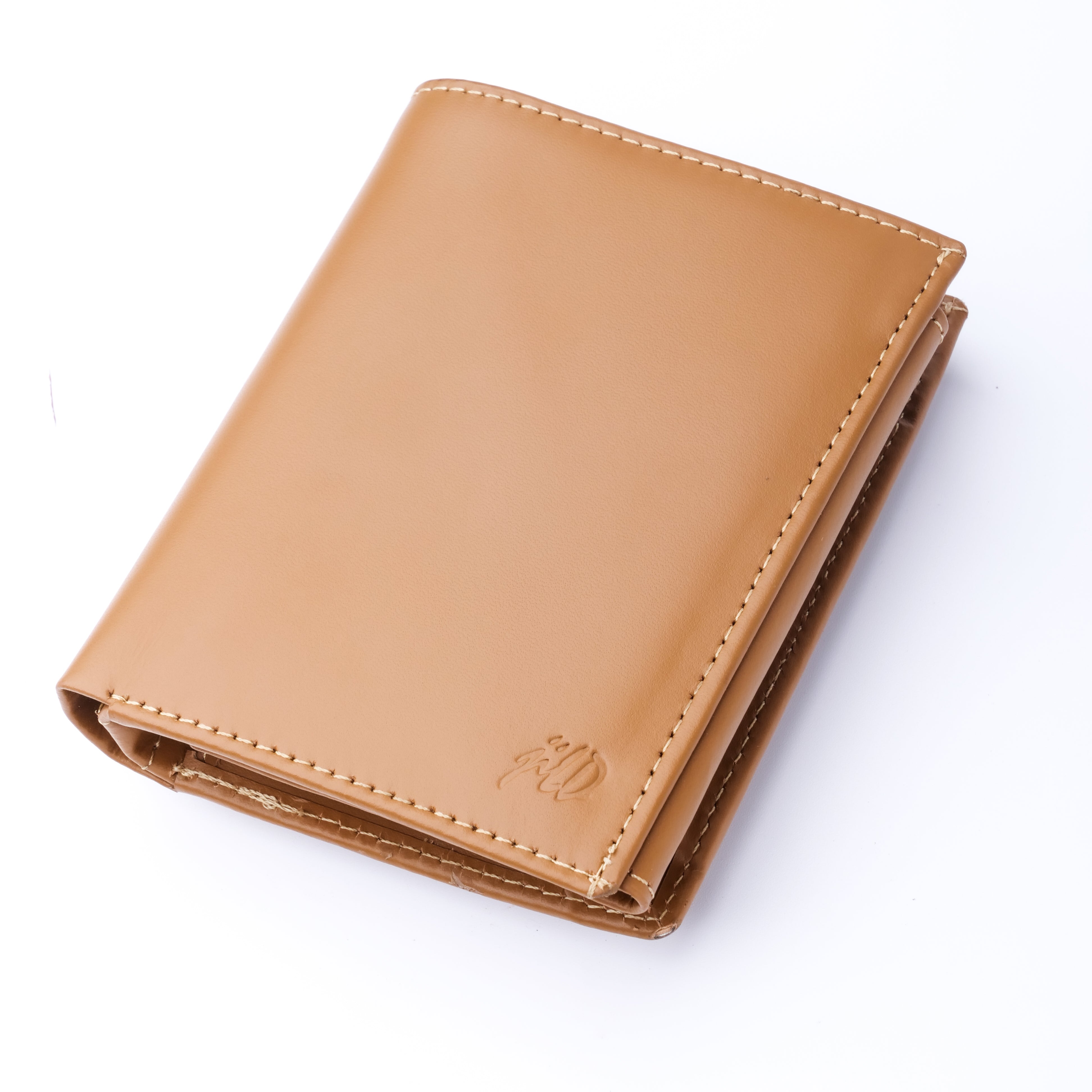 Compact Leather Wallet-Camel