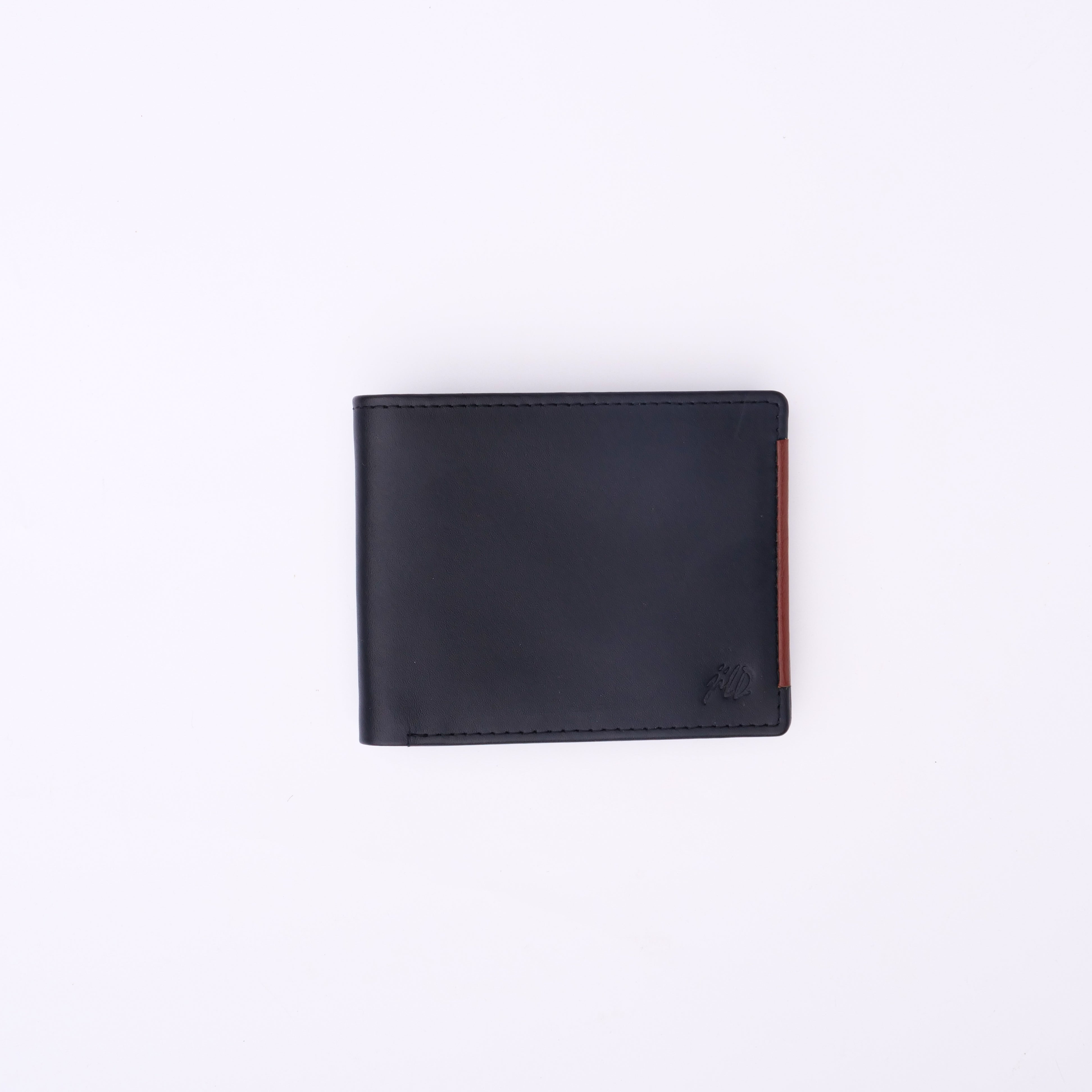 Mens Pure Leather Wallet Bifold TAN BRN  stripe