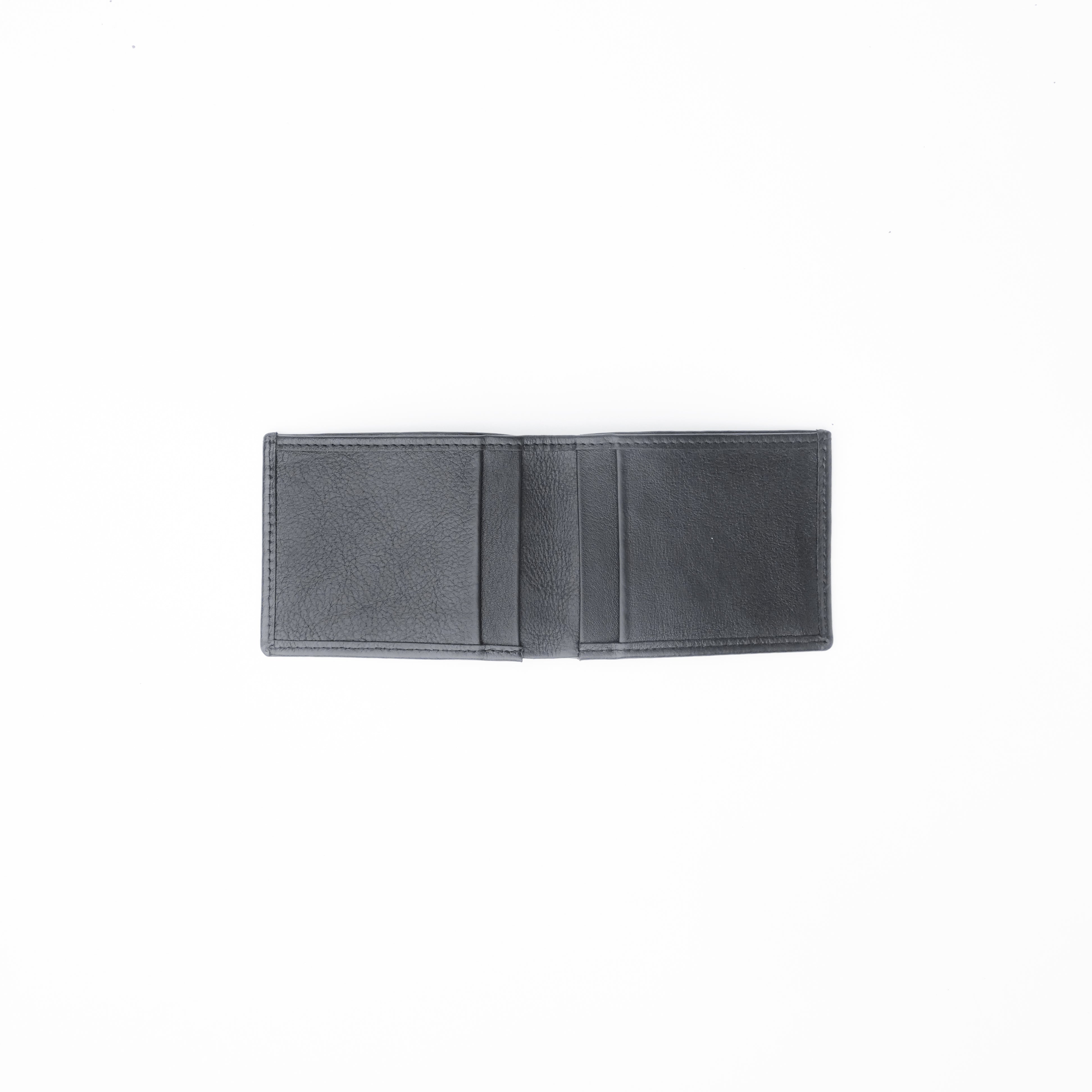 Thin Slim Butter Soft Leather Bi-Fold Wallet-Black