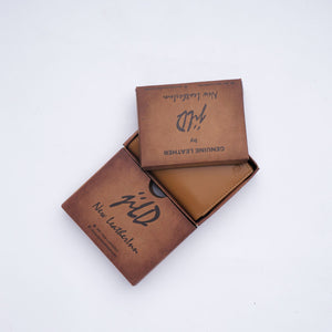 Compact Leather Wallet-Camel