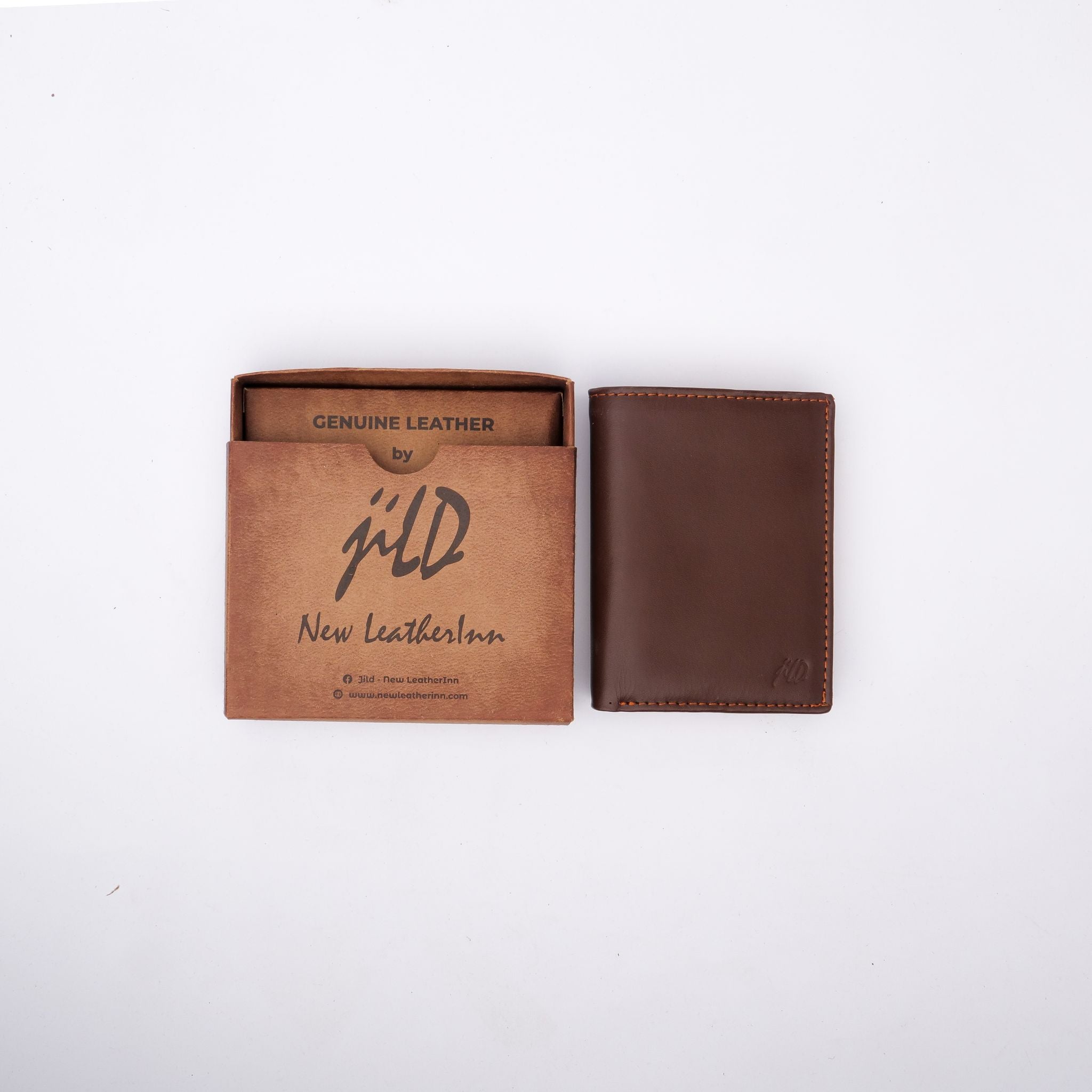Compact Leather Wallet-brown
