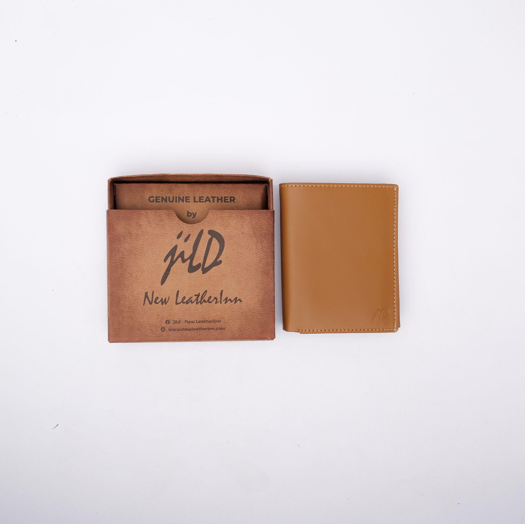 Compact Leather Wallet-Camel