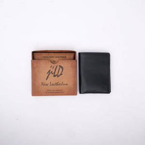Compact Leather Wallet-Black