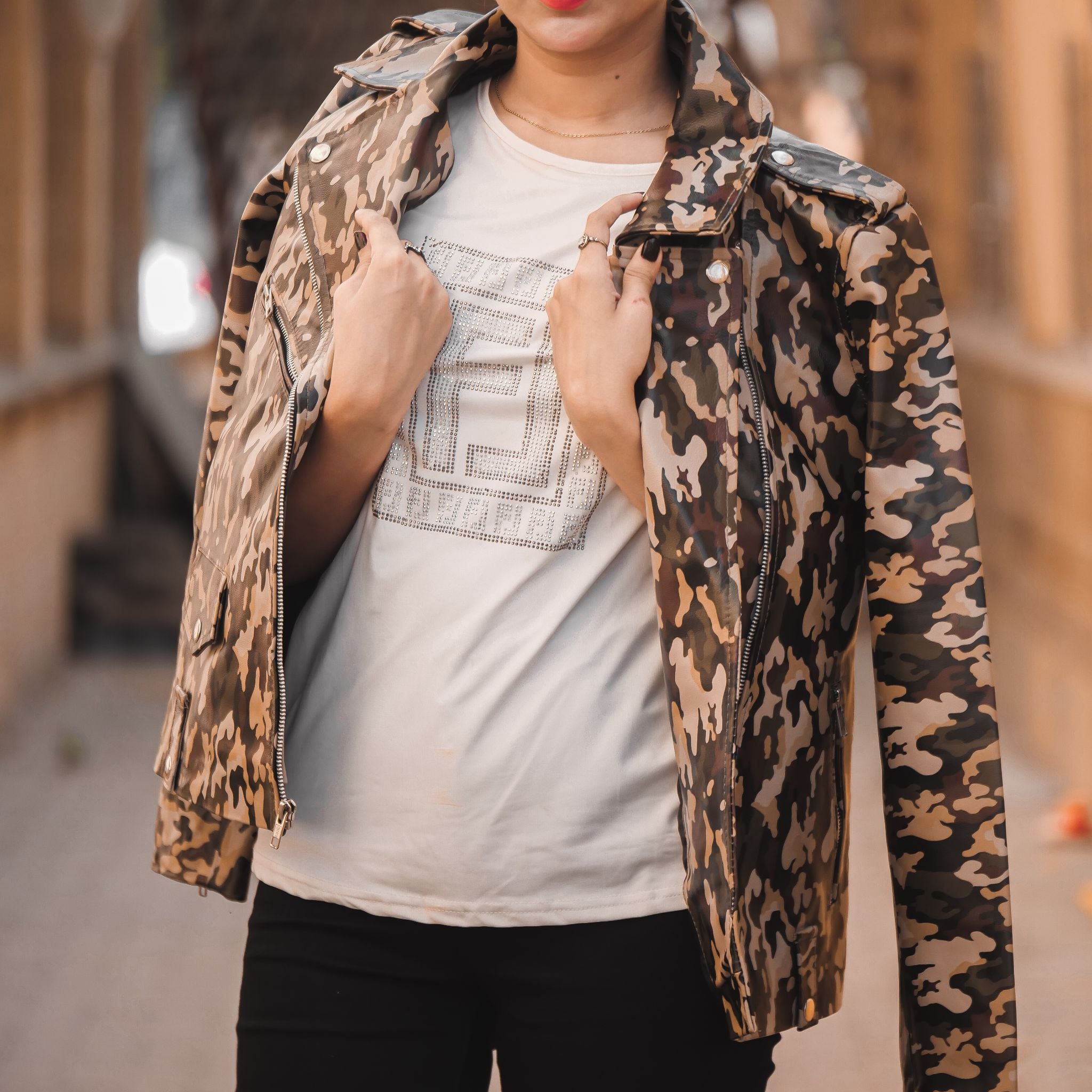 Military print hotsell jacket for womens