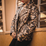 Load image into Gallery viewer, Womens Leather Military Camouflage Print Jacket
