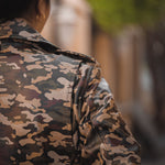 Load image into Gallery viewer, Womens Leather Military Camouflage Print Jacket
