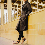 Load image into Gallery viewer, Womens Leather Long Coat-Black
