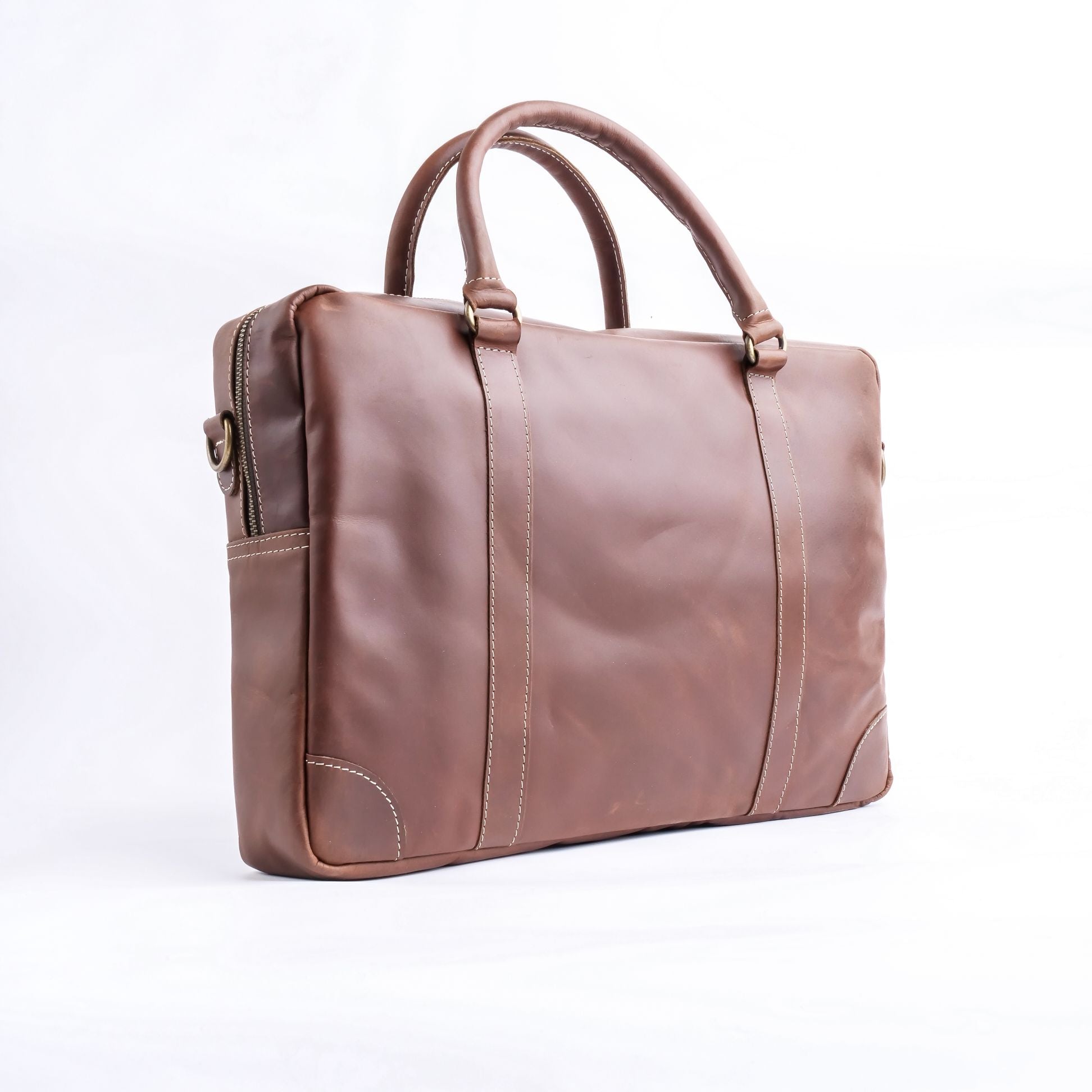 The Maverick Vintage Leather Laptop Bag-Tan Brown