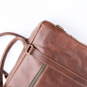 The Maverick Vintage Leather Laptop Bag-Tan Brown