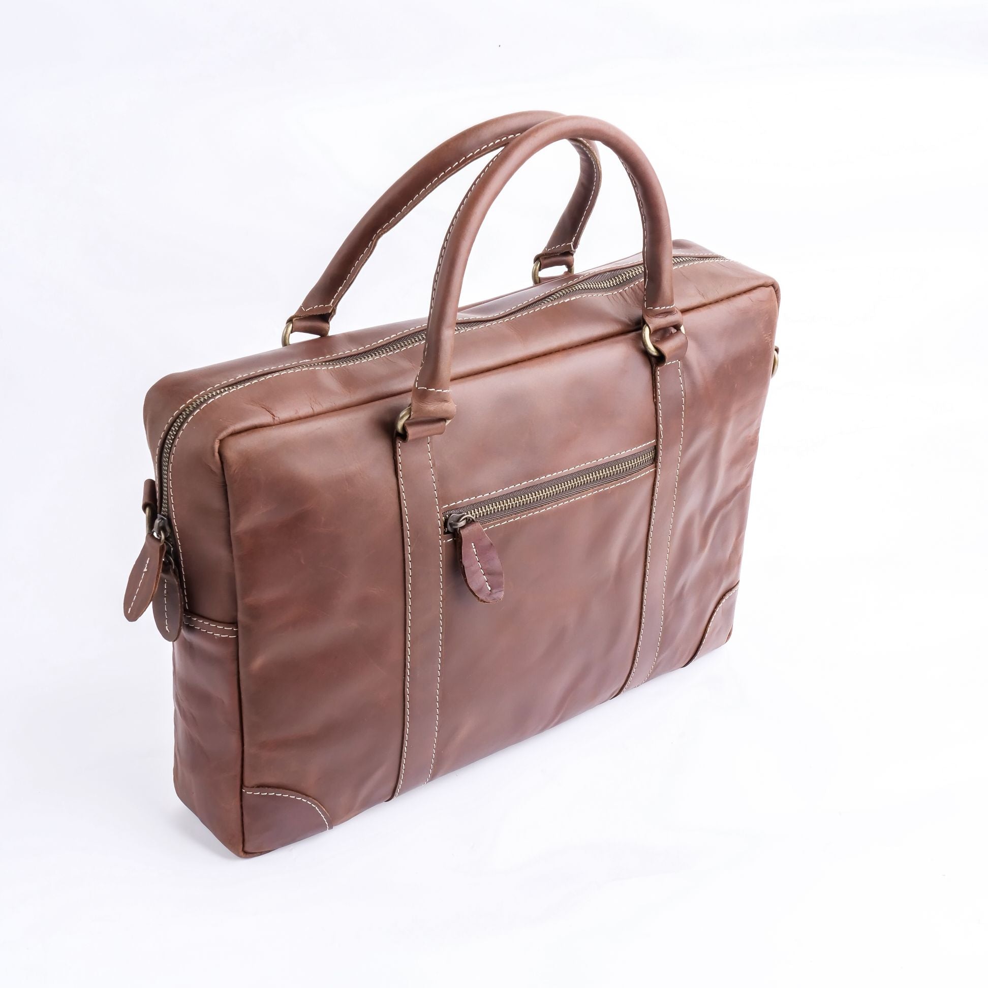 The Maverick Vintage Leather Laptop Bag-Tan Brown