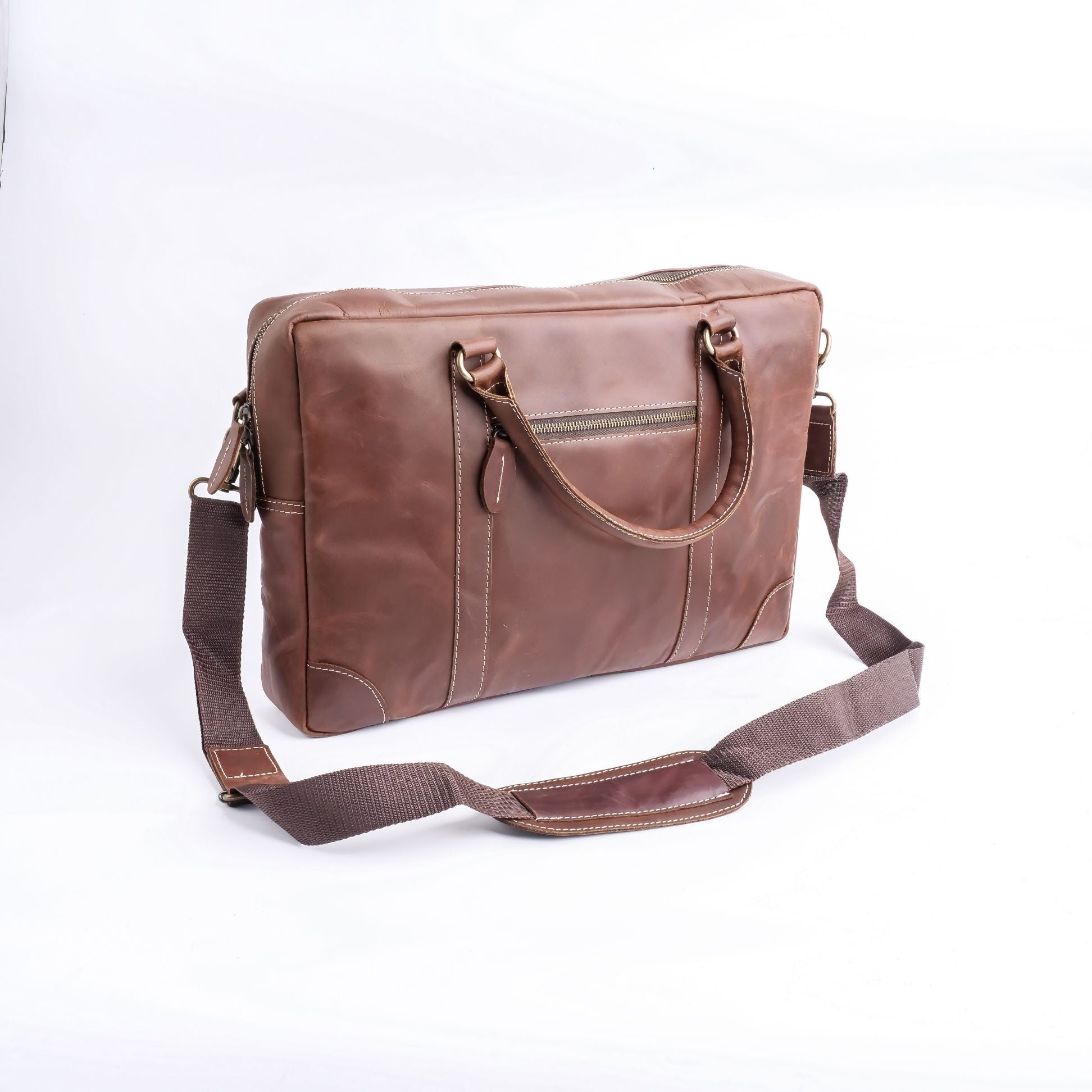 The Maverick Vintage Leather Laptop Bag-Tan Brown