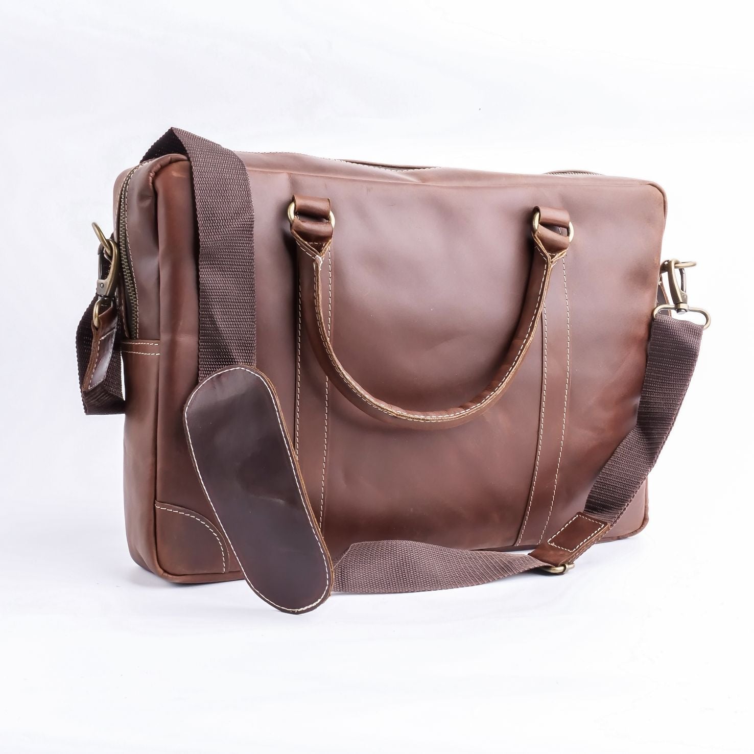 The Maverick Vintage Leather Laptop Bag-Tan Brown