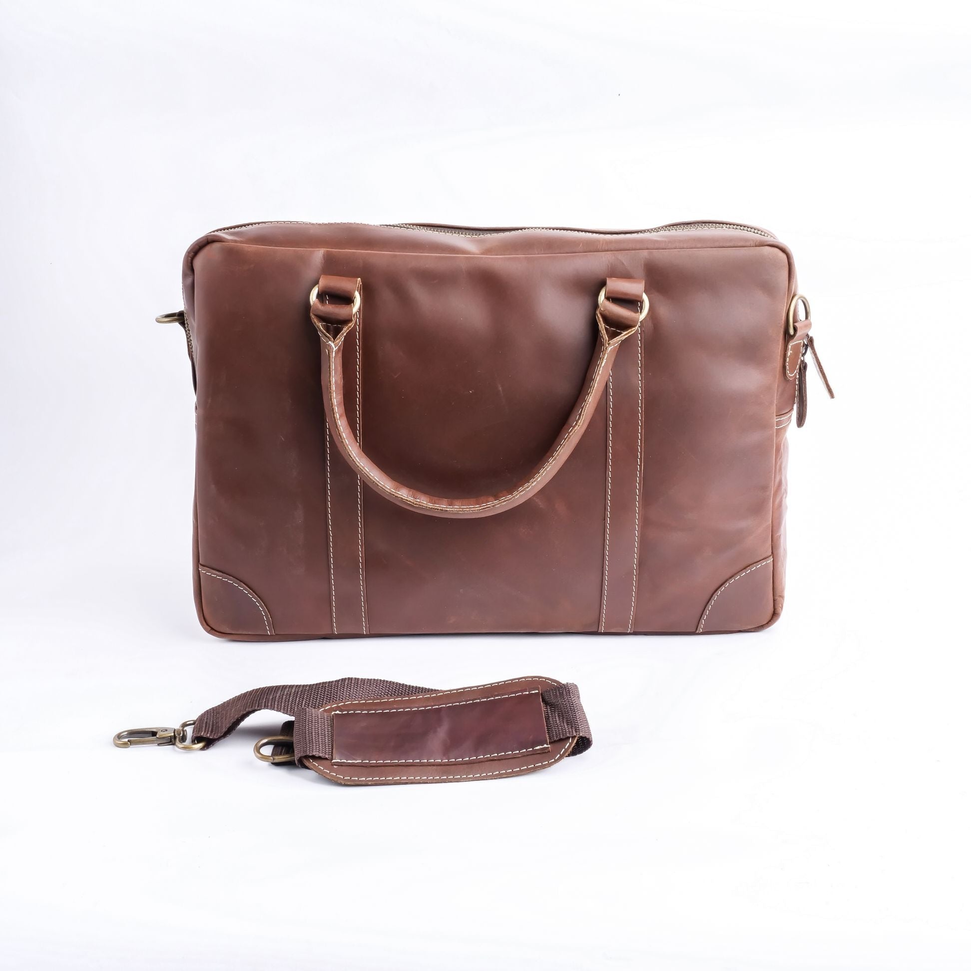 The Maverick Vintage Leather Laptop Bag-Tan Brown