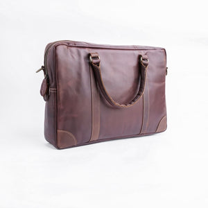 The Maverick Vintage Leather Laptop Bag-Midnight Brown