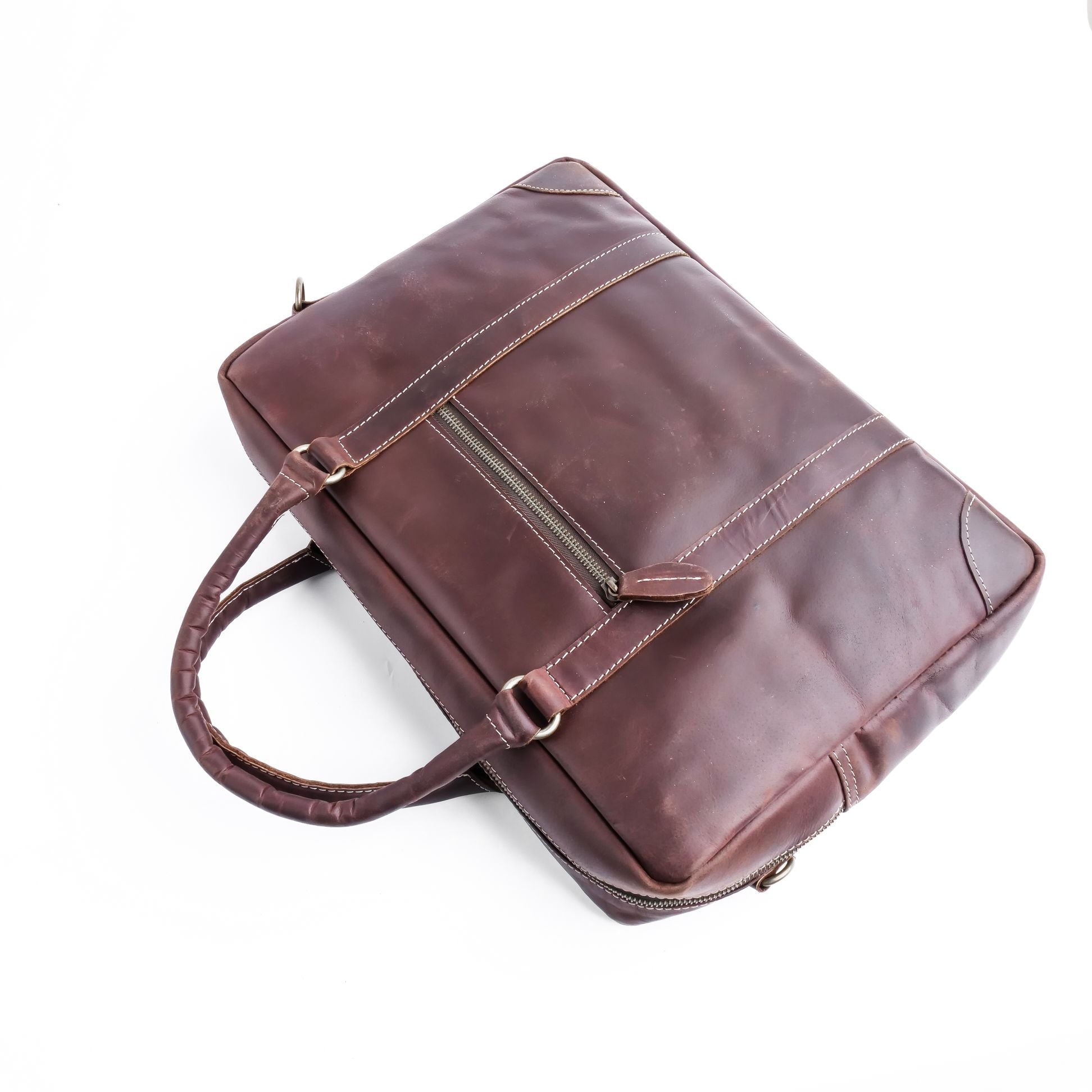 The Maverick Vintage Leather Laptop Bag-Midnight Brown