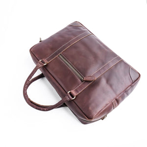 The Maverick Vintage Leather Laptop Bag-Midnight Brown