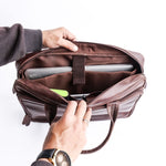 Load image into Gallery viewer, Everyday Companion Leather Laptop Bag-Vintage Midnight Brown
