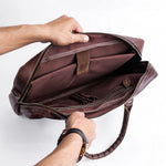 Load image into Gallery viewer, The Maverick Vintage Leather Laptop Bag-Midnight Brown
