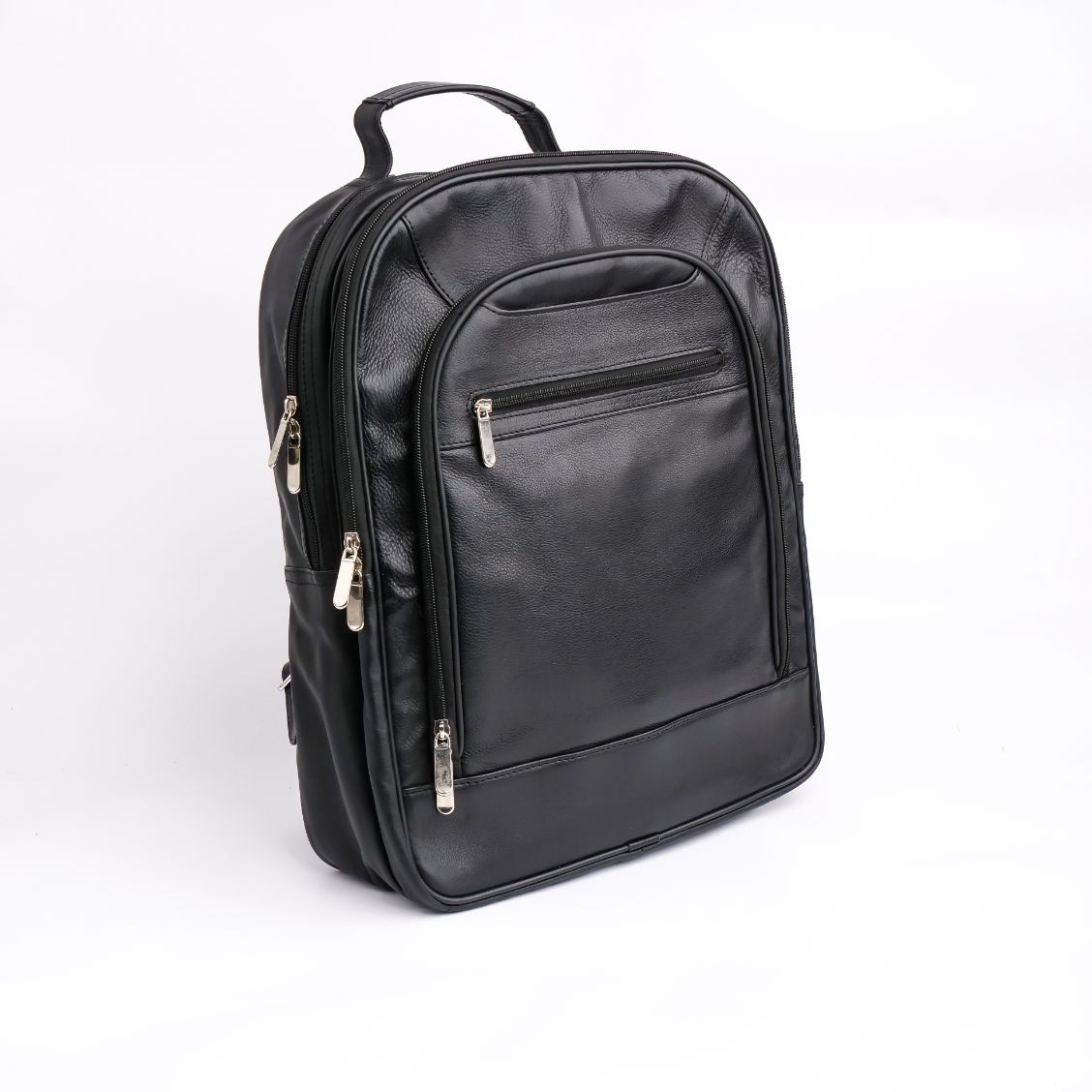 Trio Leather Backpack (BLACK)