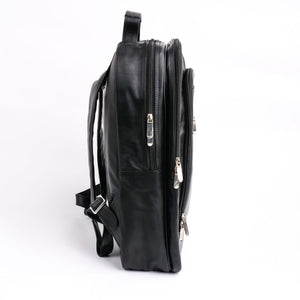 Trio Leather Backpack (BLACK)