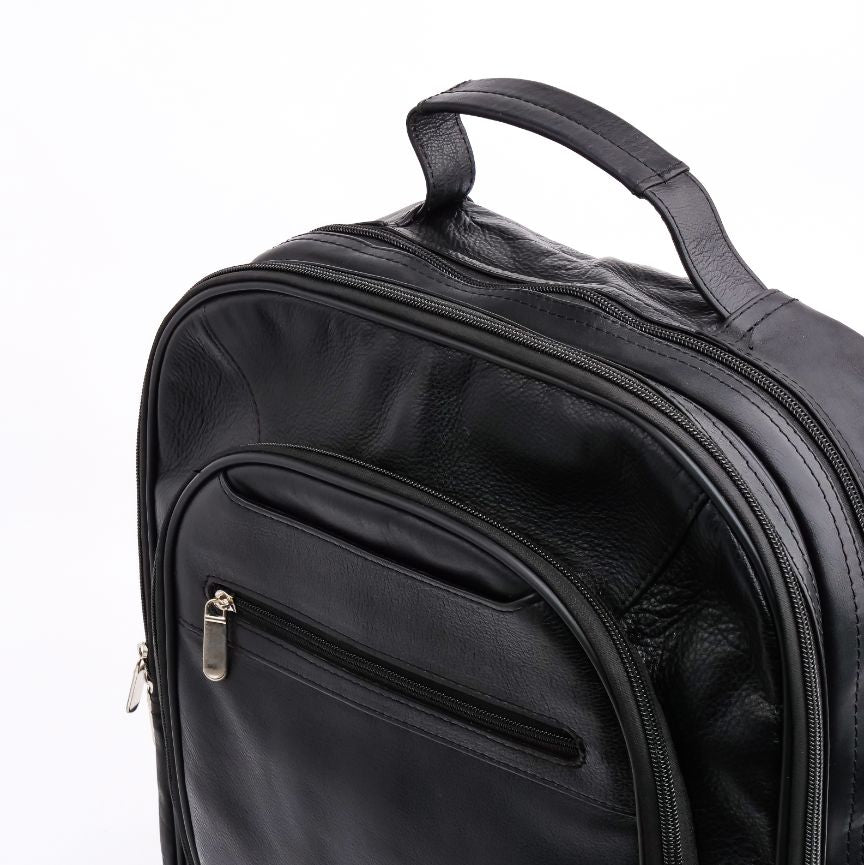 Trio Leather Backpack (BLACK)