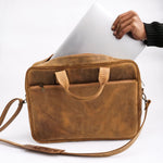 Load image into Gallery viewer, Oxford Pure Leather Vintage Business Laptop Bag-Wood Brown
