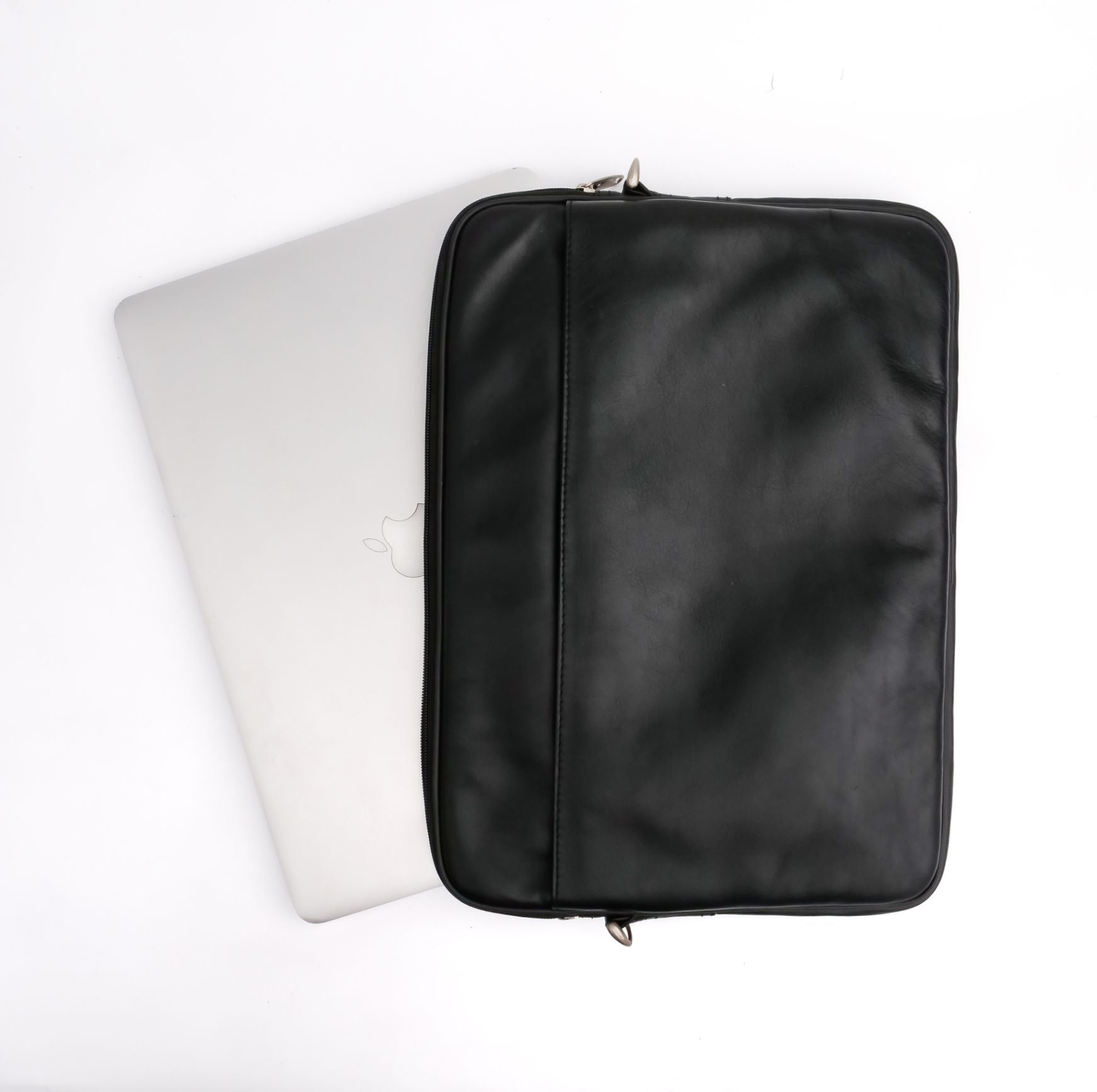 The Folio Sleek Slim Leather Laptop Bag-Black