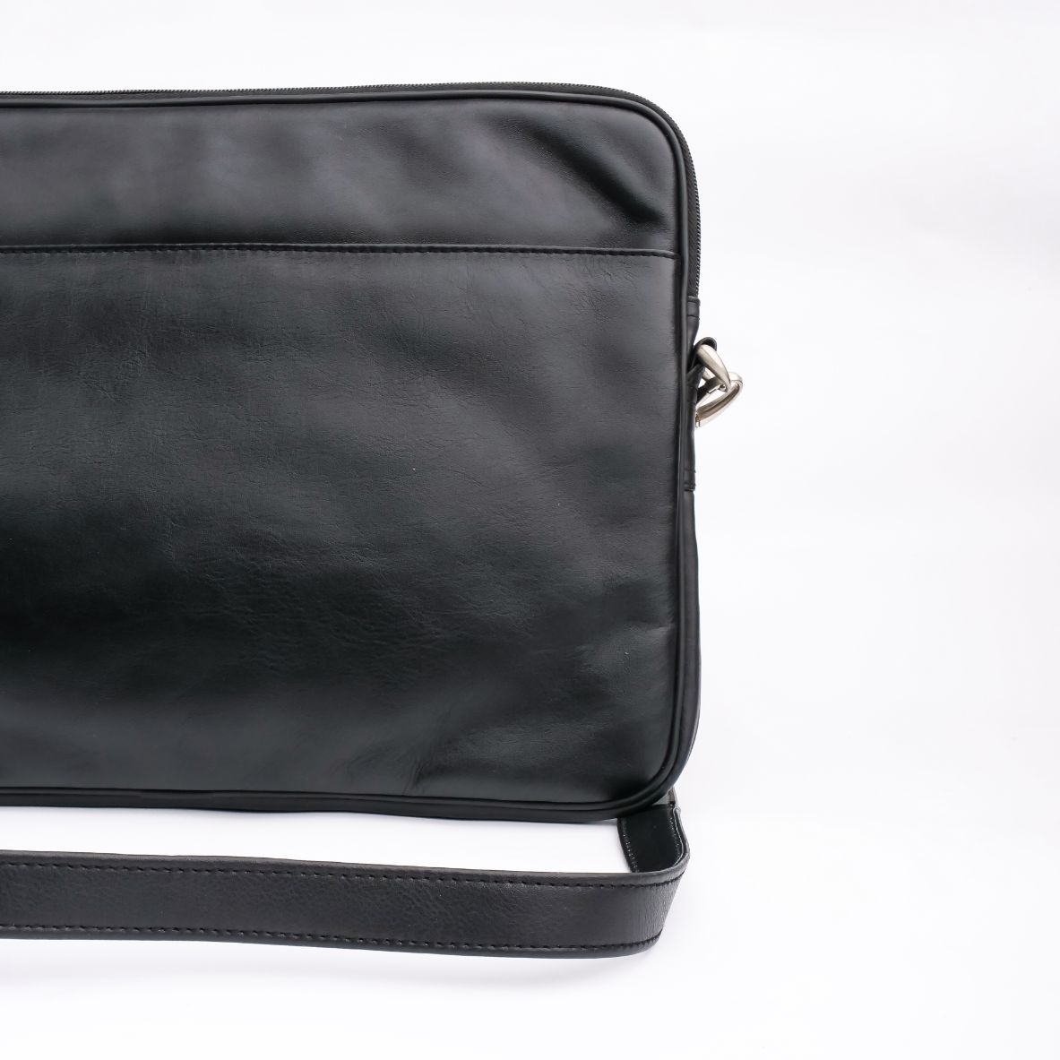 The Folio Sleek Slim Leather Laptop Bag-Black