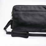 Load image into Gallery viewer, The Folio Sleek Slim Leather Laptop Bag-Black
