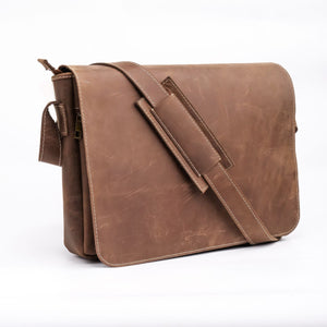 Jild Classic Satchel Vintage Leather Messenger Bag (Vintage Brown)