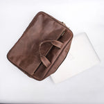 Load image into Gallery viewer, Oxford Pure Leather Vintage Business Laptop Bag-Dark Brown
