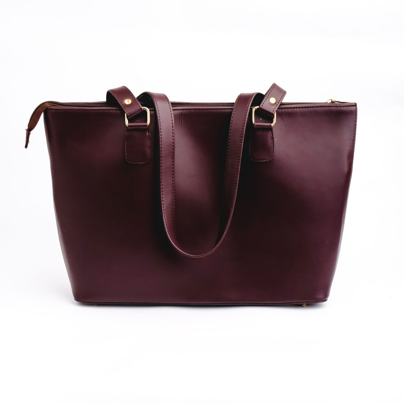 The Boss Lady Pure Leather Womens Tote Bag-Wine Berry