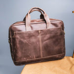Load image into Gallery viewer, Oxford Pure Leather Vintage Business Laptop Bag-Dark Brown
