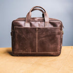Load image into Gallery viewer, Oxford Pure Leather Vintage Business Laptop Bag-Dark Brown
