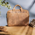 Load image into Gallery viewer, Oxford Pure Leather Vintage Business Laptop Bag-Wood Brown
