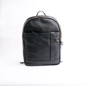 On-The-Go Leather Backpack-Black