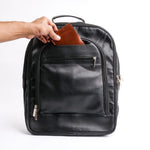 Load image into Gallery viewer, Trio Leather Backpack (BLACK)

