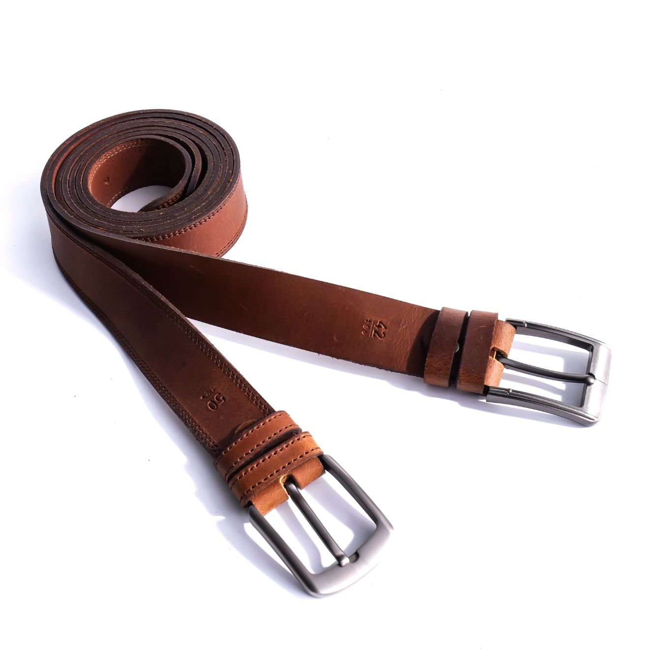 Rustic Leather Belt-Solid