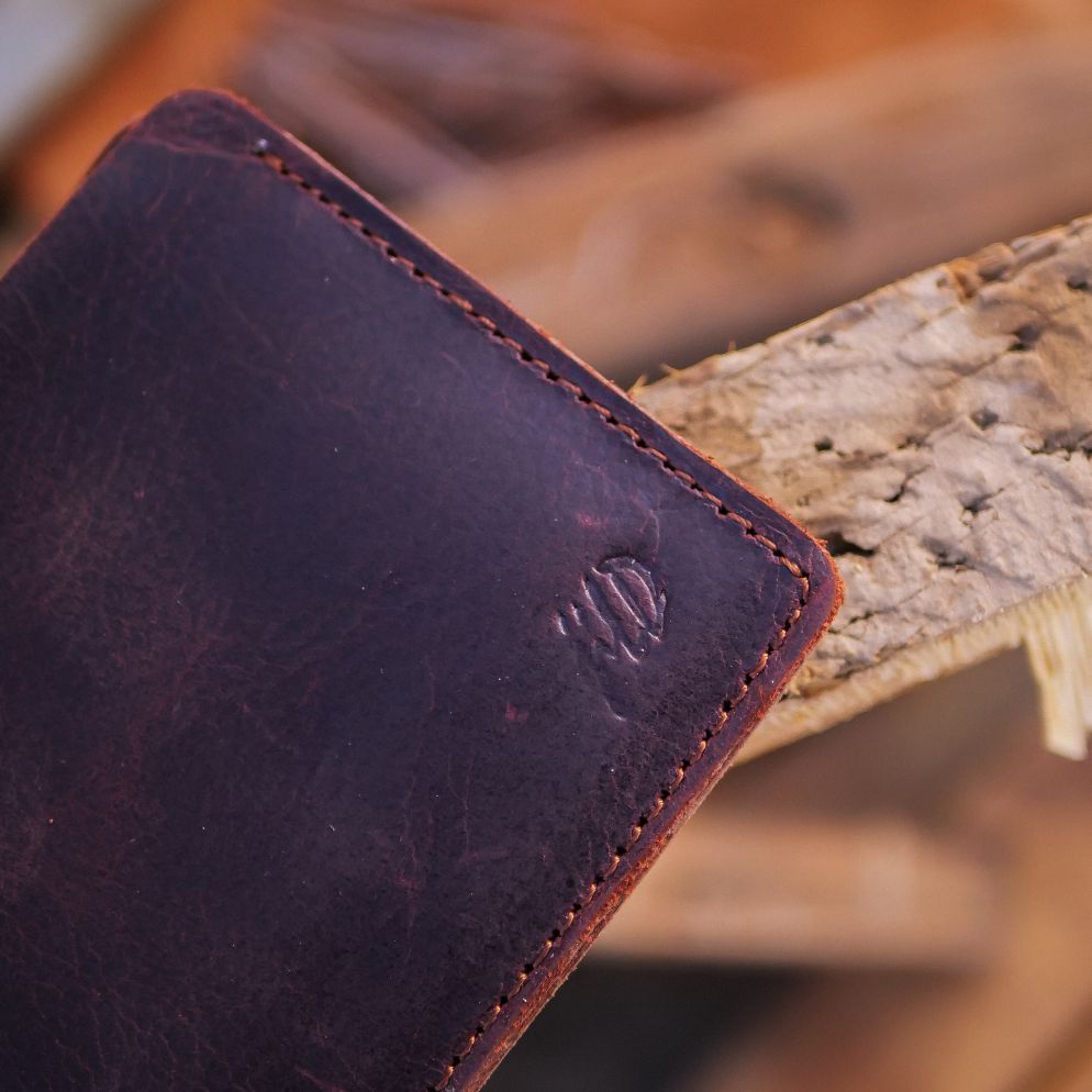The Vault Vintage Leather Wallet-Coin Pocket-BURGUNDY