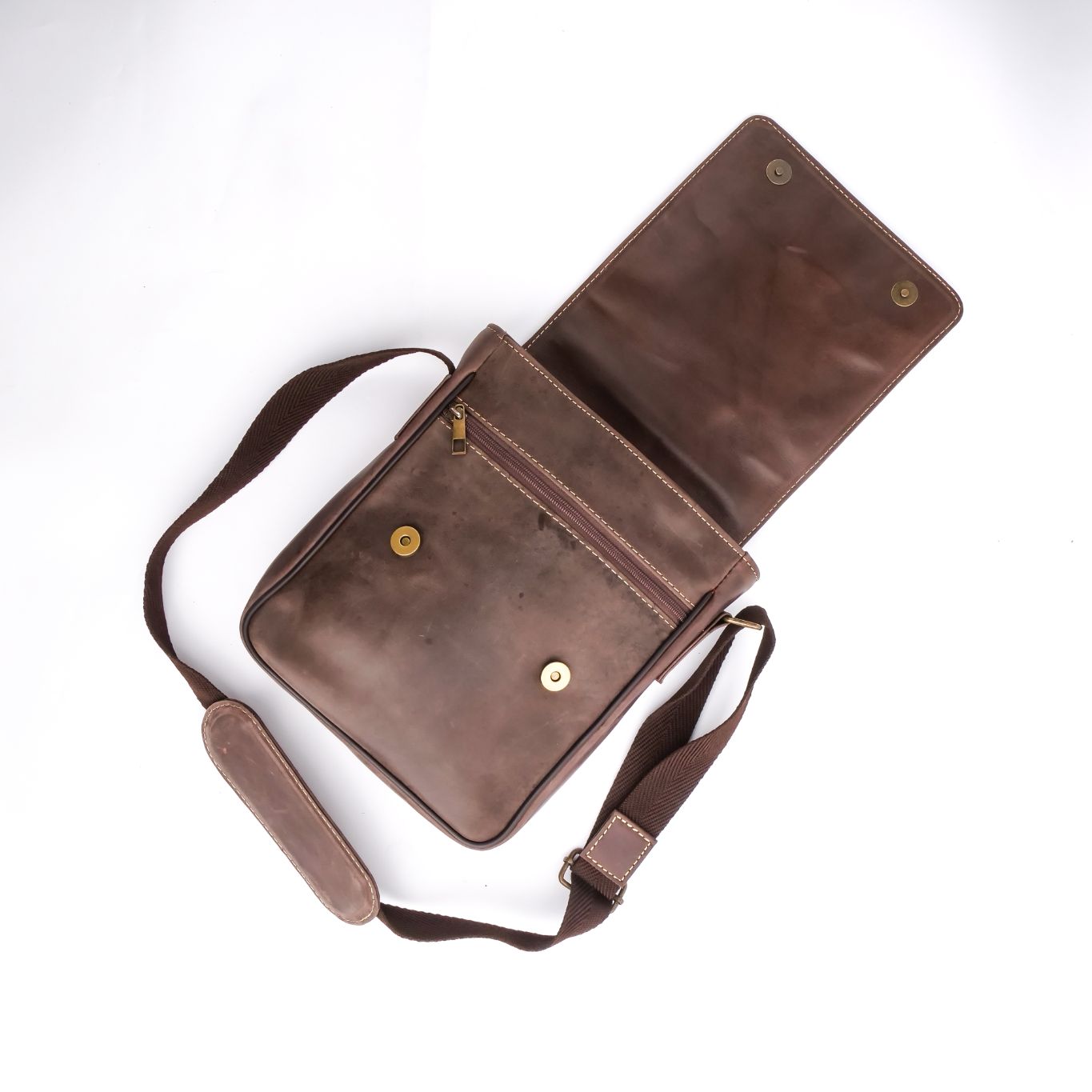 Crossbody Organizer Vintage Pure Leather Bag