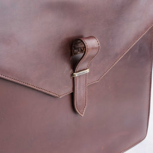 The Corporate Pure Leather Bag- Midnight Brown