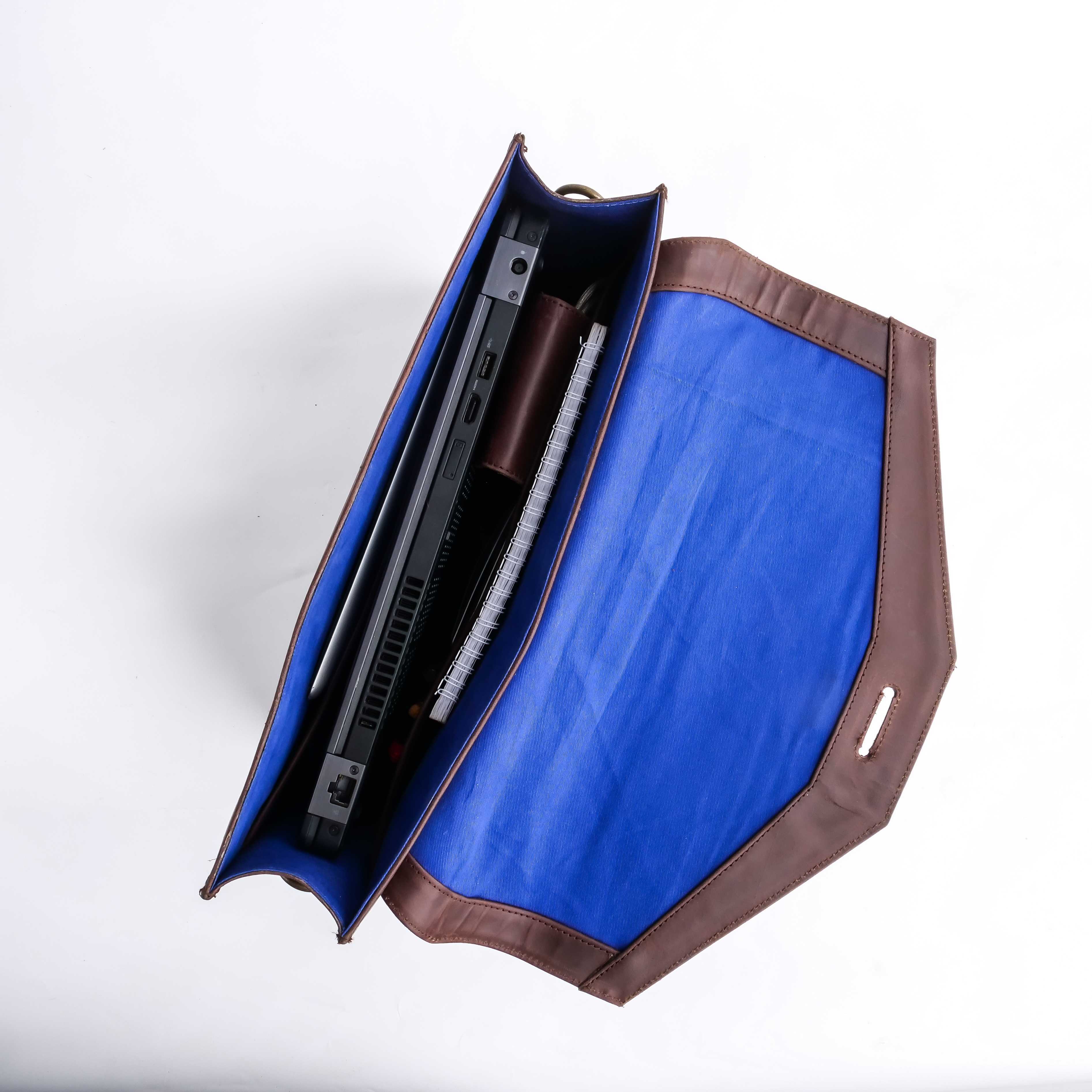 The Corporate Pure Leather Bag- Dark Brown
