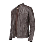 Load image into Gallery viewer, Cafe Racer Brown Mens Pure Sheep Leather Jacket
