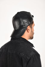 Load image into Gallery viewer, Pure Leather Cap With Adjustable Clip-Black

