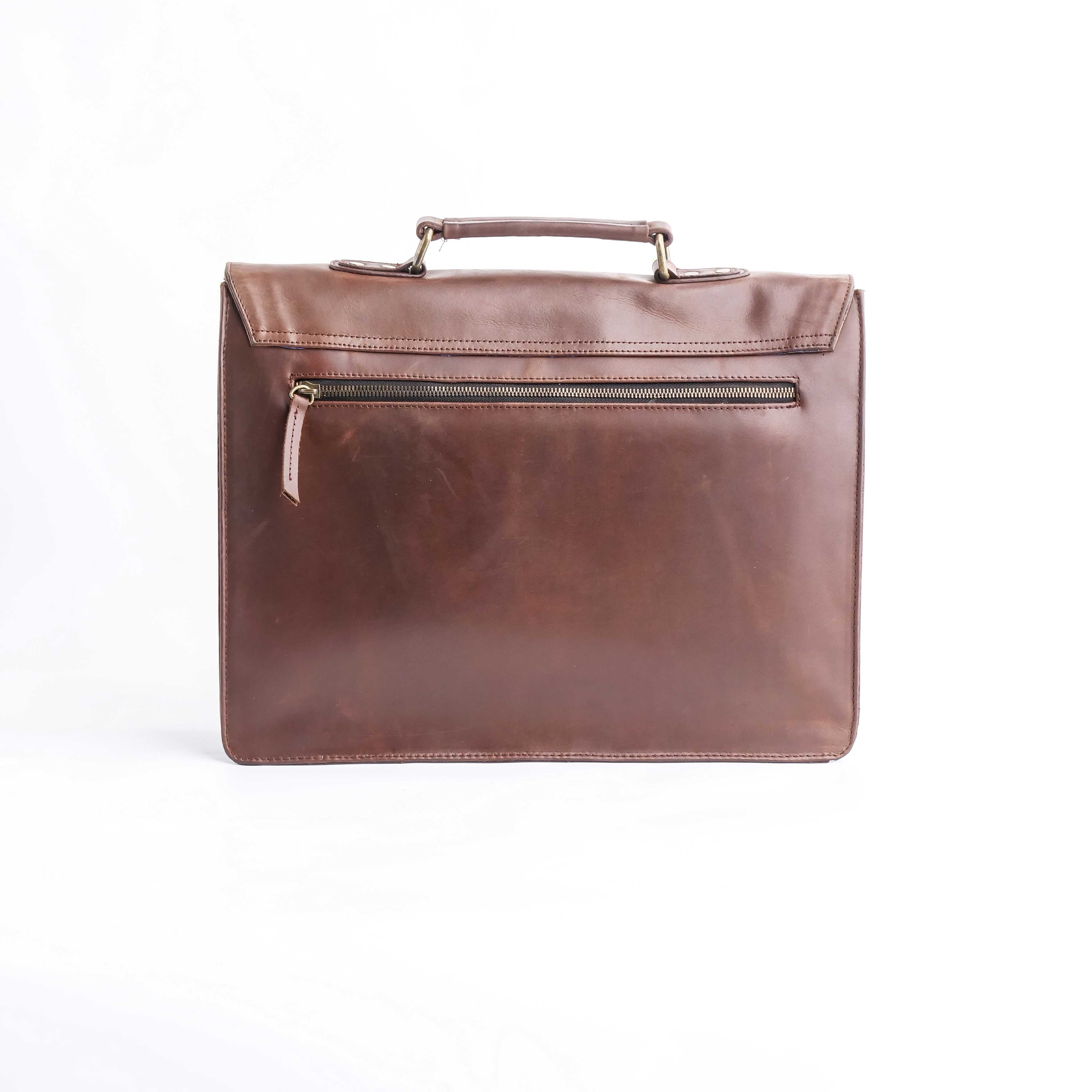 The Corporate Pure Leather Bag- Tan Brown