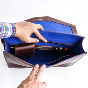 The Corporate Pure Leather Bag- Midnight Brown