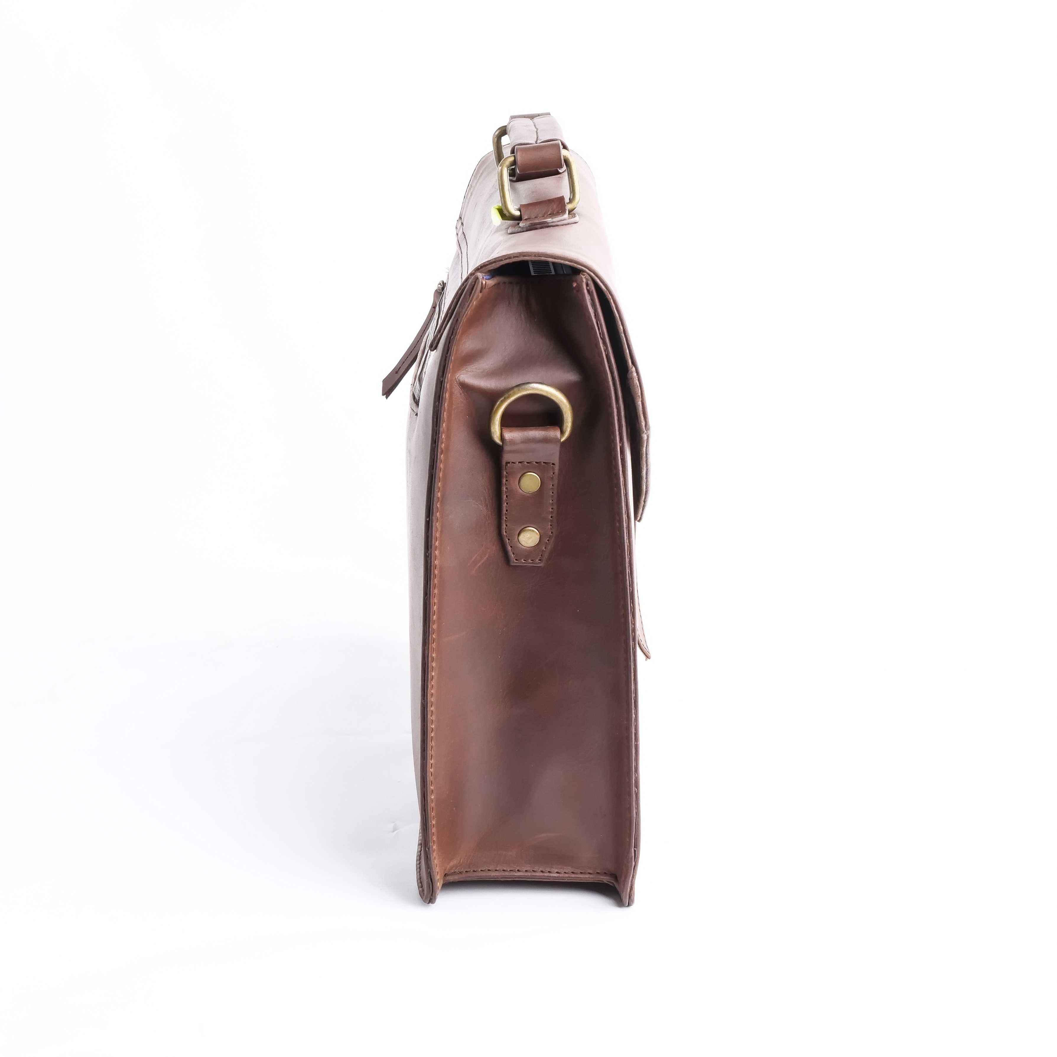 The Corporate Pure Leather Bag- Tan Brown