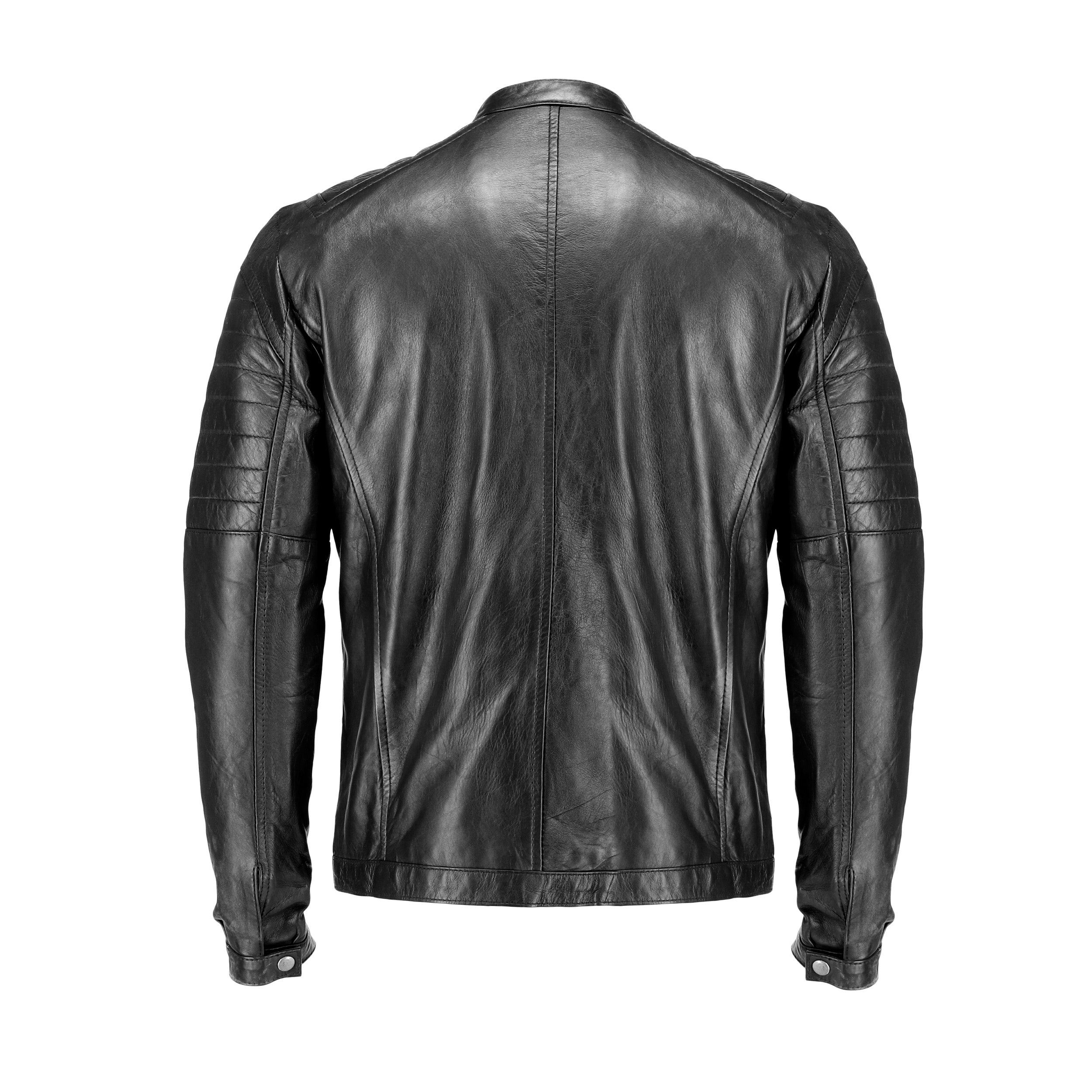 Cafe Racer Black Mens Pure Sheep Leather Jacket