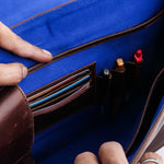 Load image into Gallery viewer, The Corporate Pure Leather Bag- Dark Brown
